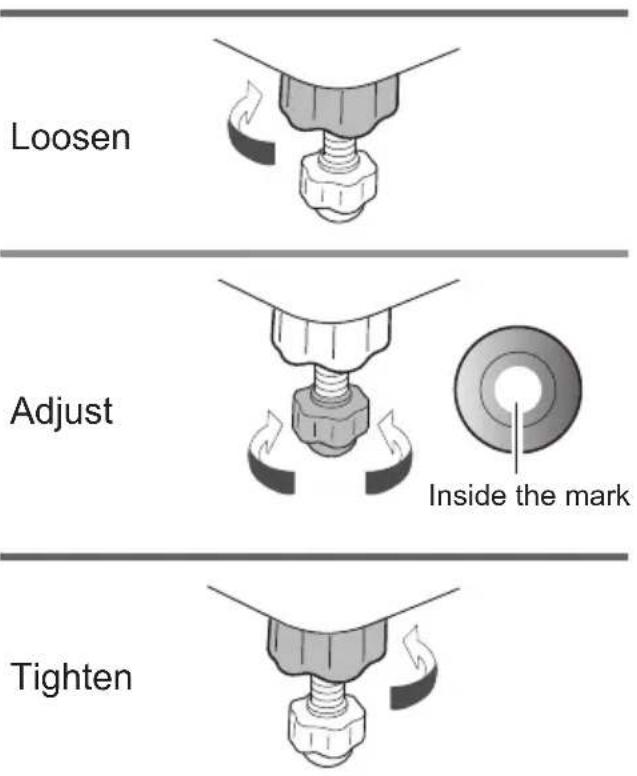Loosen Adjust Inside the mark Tighten