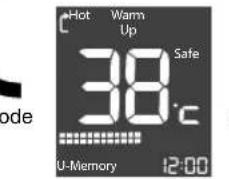 Hot Warm Up 38°C Safe U-Memory 12:00