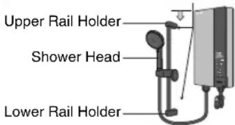 Upper Rail Holder Shower Head Lower Rail Holder
