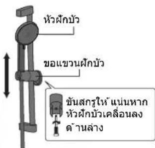 หัวผักบัว ขอแขวนผักบัว ขันสกร์ให้ แน่นหาก หัวผักบัวเคลื่อนลง ด้านล่าง