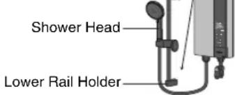 Shower Head Lower Rail Holder