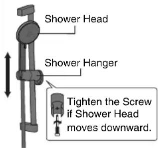 Shower Head Shower Hanger Tighten the Screw if Shower Head moves downward.