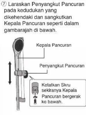 PANASONIC DH-3NS2 - Pemasangan Penyangkut Pancuran. - 7