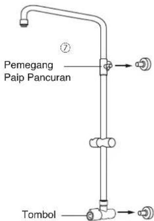 Pemegang Paip Pancuran Tombol
