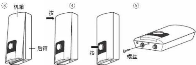 ③ 机箱 后箱 ④ 按 ⑤ 按 螺丝