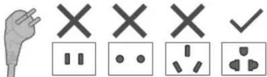 Electrical plug symbol and five electrical symbols with corresponding icons: three Xs, one I, one V, two I, one V.
