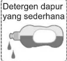 Safety warning illustration showing a person using a hose to prevent a washing machine with a 'X' symbol