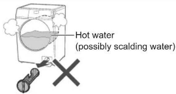 Hot water (possibly scalding water)