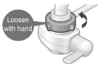 Loosen with hand