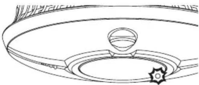 Technical line drawing of a circular mechanical component with a central hub and a gear-like feature (no text or symbols)