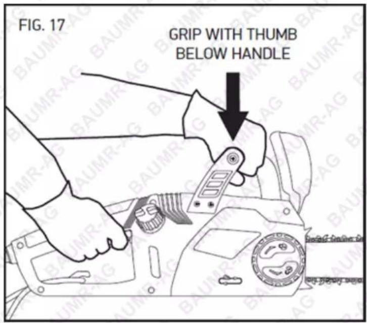 FIG. 17 GRIP WITH THUMB BELOW HANDLE