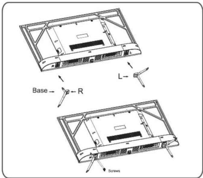 Base → R L → Screws