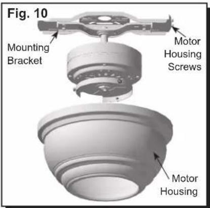 Fig. 10 Mounting Bracket Motor Housing Screws Motor Housing