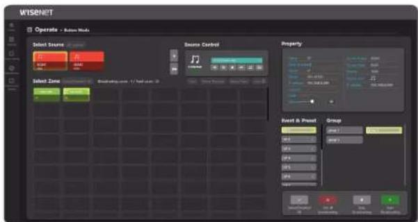 WISSION Operate - Action Mode Select Source Source Control Property Best & Prout Group Select Zone Background: Event 1 / Event 2 Best & Prout Group Select Zone Background: Event 1 / Event 2 Best & Prout Group