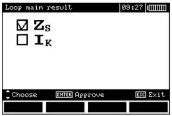 Loop main result 09:27 ✓ Zs □ IK Choose ENTER Approve ESC Exit