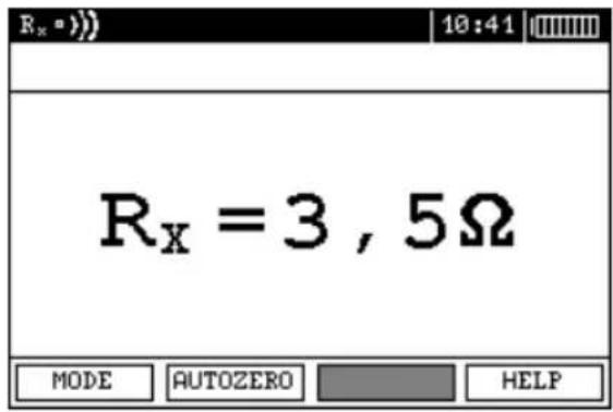 Rₓ = 3 , 5Ω MODE AUTOZERO HELP
