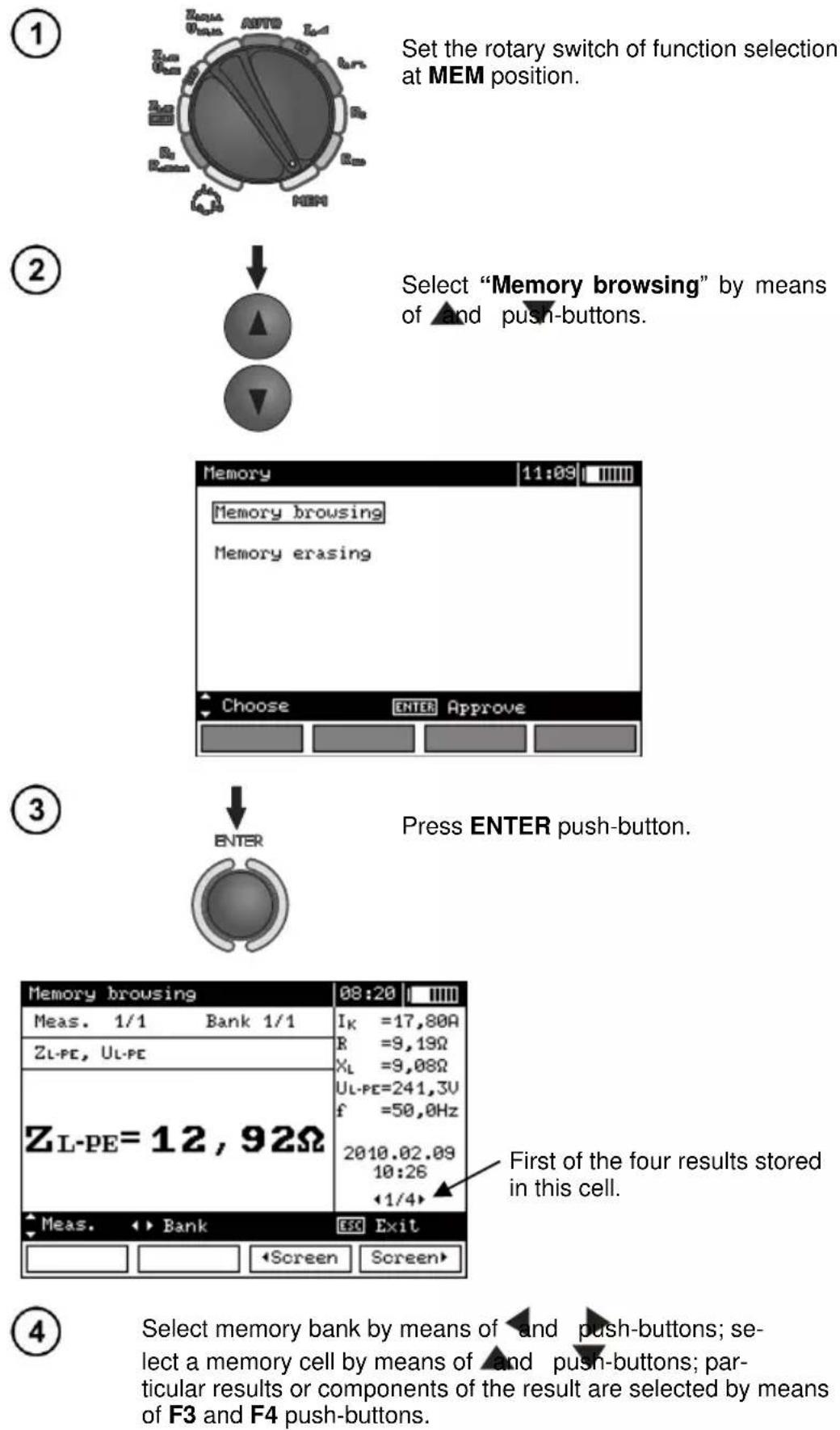 Sonel MPI-525 - Viewing memory data - 1