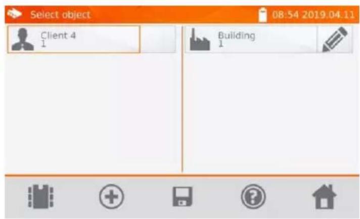 Select object 08:54 2019.04.11 Client 4 Building 1