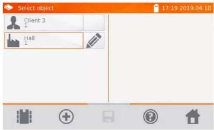 Select object 17:19 2019.04.10 Client 3 1 Hall 1