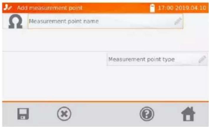 Add measurement point 17:00 2019.04.10 Measurement point name Measurement point type
