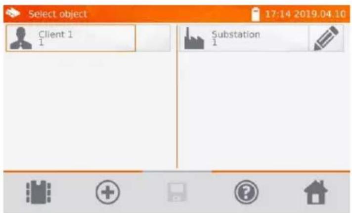 Select object 17:14 2019.04.10 Client 1 Substation 1