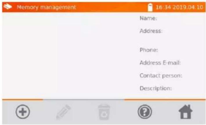 Memory management: 16:34 2019.04.10 Name: Address: Phone: Address E-mail: Contact person: Description: