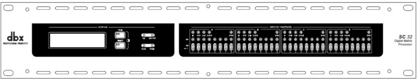 dbx PROFESSIONAL PRODUCTS STATUS INPUTS/OUTPUTS SC 32 Digital Matrix Processor