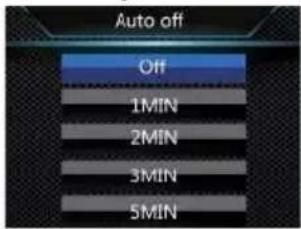 Auto off Off 1MIN 2MIN 3MIN 5MIN