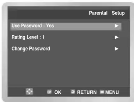 Use Password : Yes Rating Level : 1 Change Password