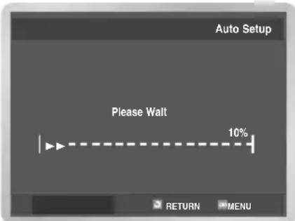 Auto Setup Please Wait 10% RETURN MENU