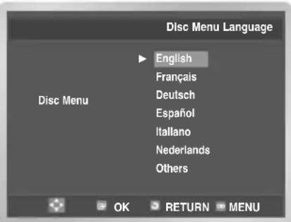 Disc Menu Language English Français Deutsch Español Italiano Nederlands Others