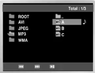 Total : 1/3 ROOT AVI JPEG MP3 WMA M72 A M72 B M71 C