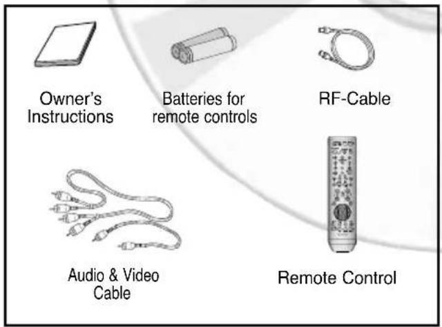 Owner's Instructions Batteries for remote controls RF-Cable Audio & Video Cable Remote Control