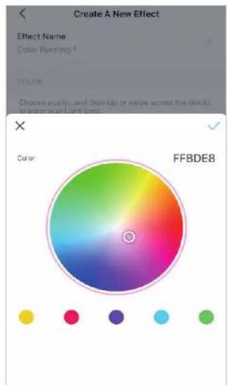 Create A New Effect Effect Name: Color Painting 1 Create Choose a colors and short tips or swarts across the blocks in color range and size. Color FFBDE8