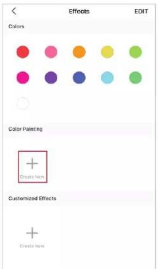 Effects EDIT Colors Color Painting + Create New Customized Effects + Create New