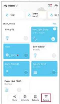 My home Test 04D9 try off try h FAVORITES Group Q All My Light Strip 100% Left 100G01 Newlight Right 100G41 Newlight Switch X210 Newlight Event Hub F883 Newlight Show Drivefile Erasefile Remove