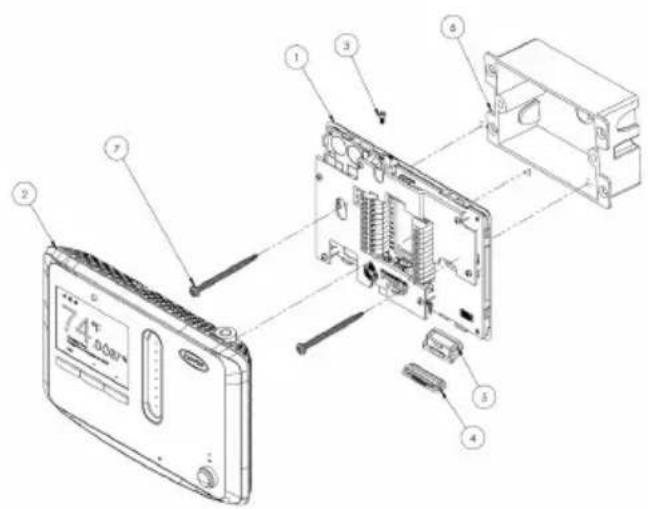 Exploded view diagram of a computer with numbered parts for identification
