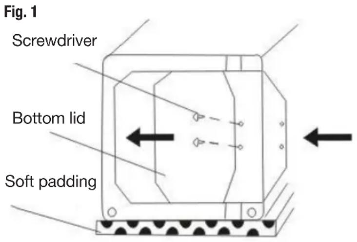 Fig. 1 Screwdriver Bottom lid Soft padding