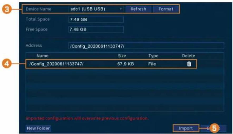 Device Name sdc1 (USB USB) Refresh Format Total Space 7.49 GB Free Space 7.48 GB Address /Config_20200611133747/ Name Size Type Delete /Config_20200611133747/ 67.9 KB File imported configuration will overwrite previous configuration. New Folder Import 5