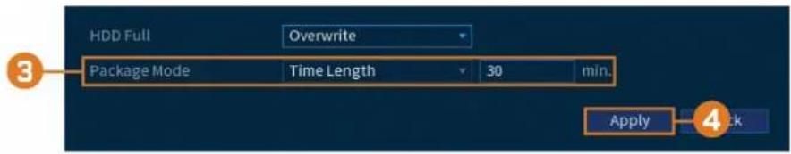 HDD Full Overwrite Package Mode Time Length 30 min. Apply 4
