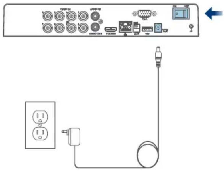 Diagram showing network device connections with labeled ports and a cable, including power outlet, socket, and USB port.