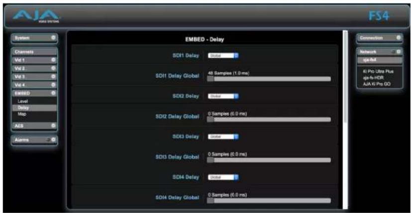 AMA MicroVR/MS FS4 System Channels Vol 1 Vol 2 Vol 3 Vol 4 EMBED Level Delay Map AES Alarms EMBED - Delay SDI1 Delay Global SDI1 Delay Global SDI2 Delay Global SDI2 Delay Global SDI3 Delay Global SDI3 Delay Global SDI4 Delay Global SDI4 Delay Global SDI1 Delay Global SDI1 Delay Global SDI2 Delay Global SDI2 Delay Global SDI3 Delay Global SDI3 Delay Global SDI4 Delay Global SDI4 Delay Global Connection Network gja-Net AI Pro Ultra Plus gja-Is HOR AIA KI Pro OO