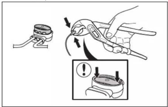 Diagram illustrating a manual tool application with a magnified view showing the action of a mechanical component.