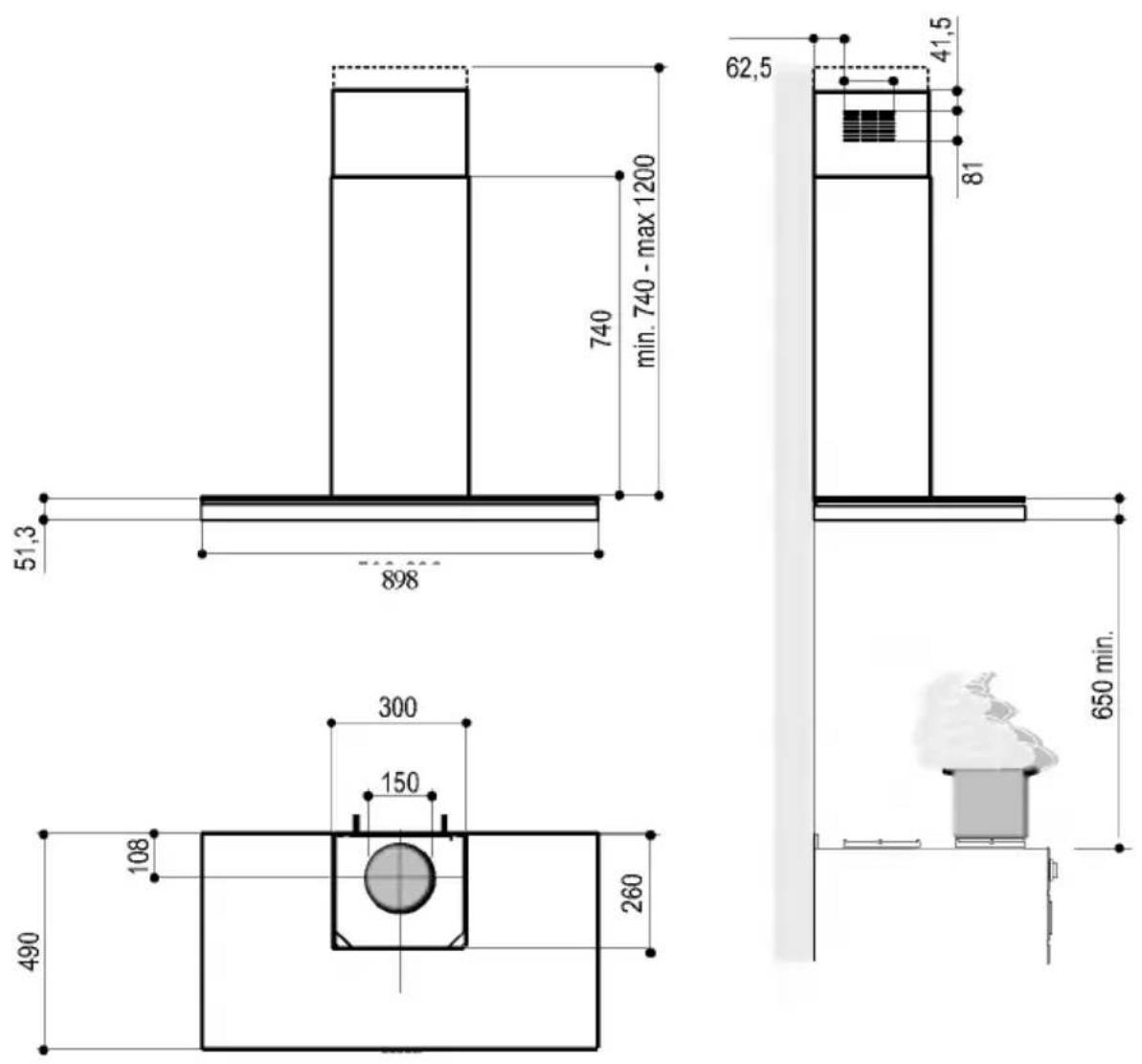 LG DC9101SAU - Dimensions - 1