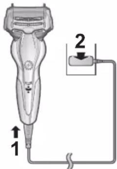 Diagram of a hairdryer with labeled parts and directional arrows indicating movement