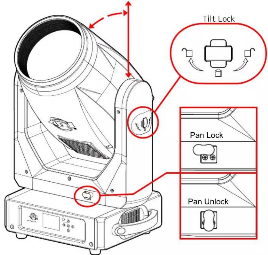 Tilt Lock Pan Lock Pan Unlock