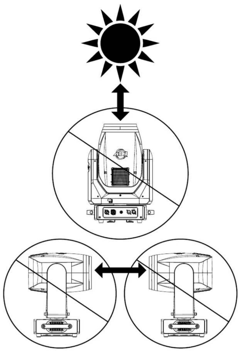 Adj Vizi Beam CMY - POTENTIAL INTERNAL FIXTURE DAMAGE FROM EXTERNAL SOURCES OF LIGHT BEAMS - 1