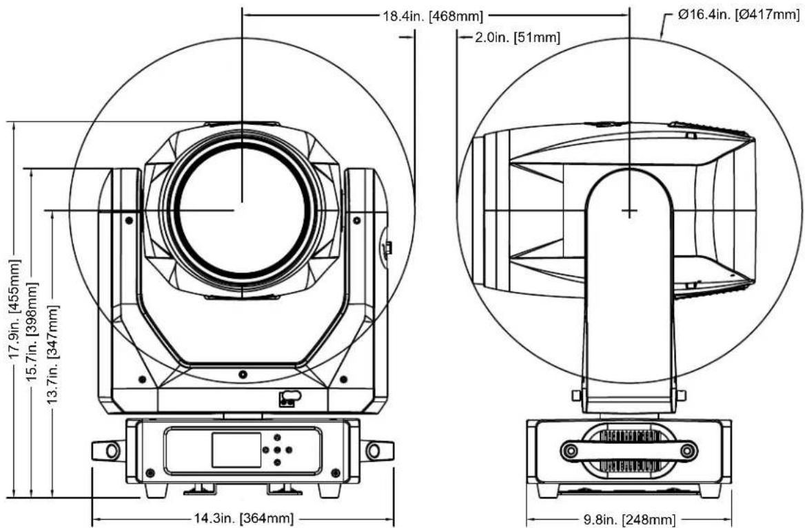 18.4in. [468mm] 2.0in. [51mm] Ø16.4in. [Ø417mm] 17.9in. [455mm] 15.7in. [398mm] 13.7in. [347mm] 14.3in. [364mm] 9.8in. [248mm]