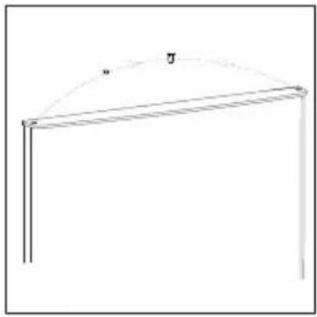 Simple line drawing of a geometric structure with two vertical supports and a curved top edge, no text or symbols present.