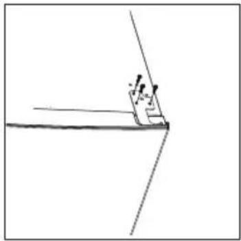 Simple line drawing of a mechanical component or bracket with no text or symbols